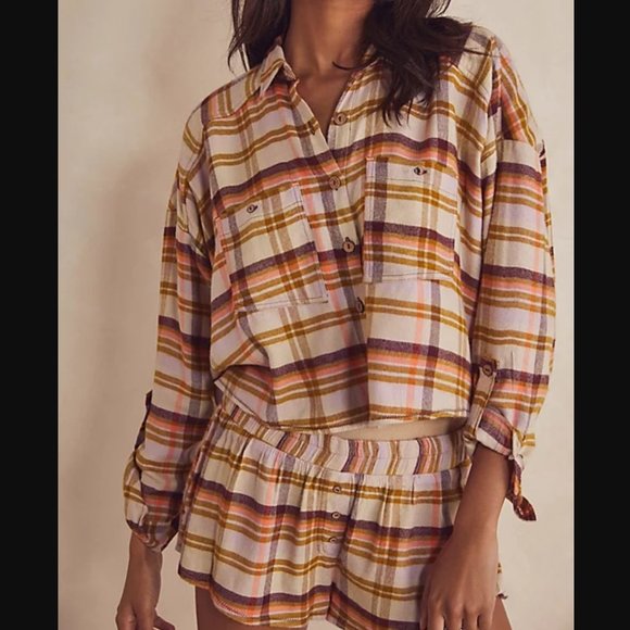 Free People Wrapped In Flannel Set L - Picture 1 of 2